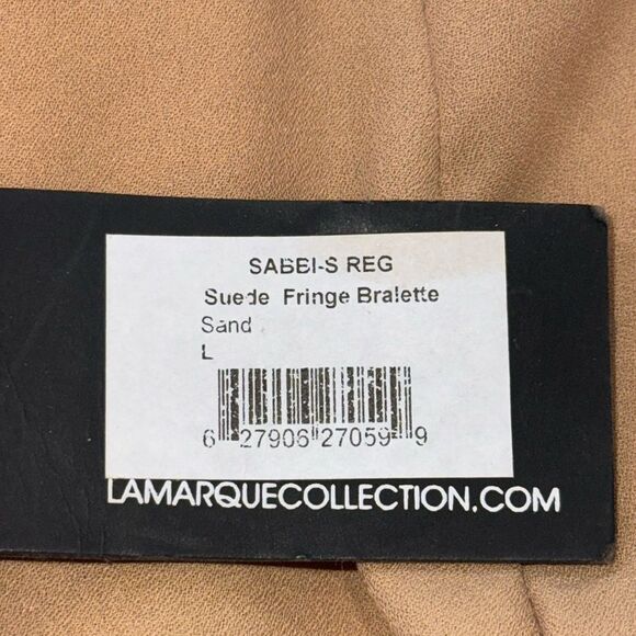 NWT LAMARQUE x REVOLVE Sabbi Suede Top in Sand Large - Picture 8 of 11